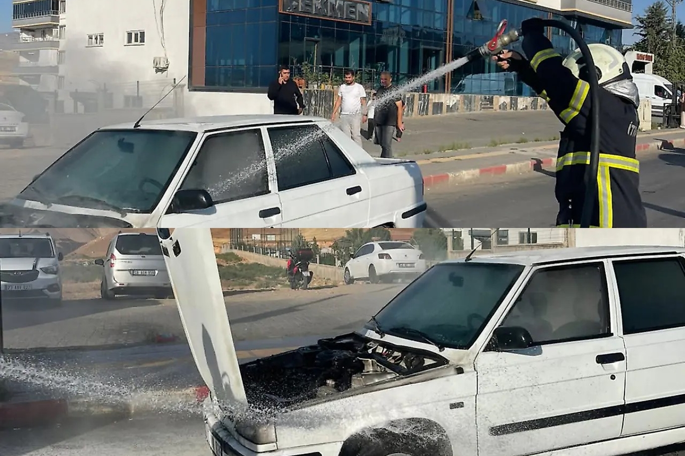 Siirt-Kurtalan yolunda seyir halindeki otomobil yandı