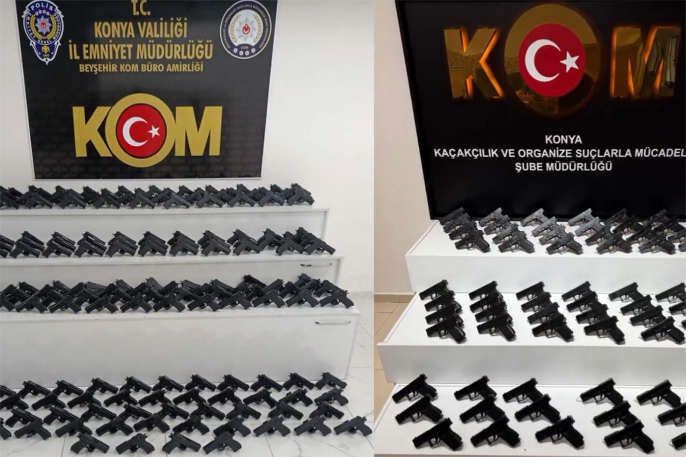  Konya’da organize suç yapılarına yönelik operasyonda 244 ruhsatsız tabanca ele geçirildi