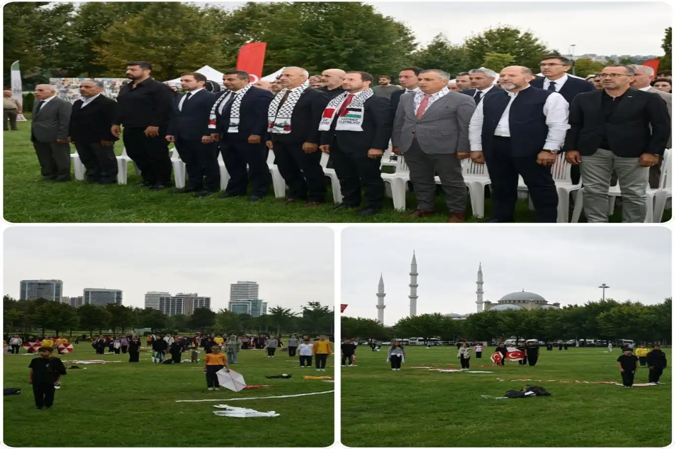 Bursa’da gökyüzü Gazze için uçurtmalarla renklendi