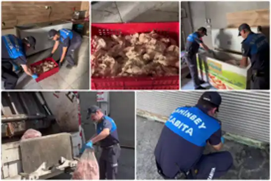 Gaziantep'te merdiven altı ciğer imalathanesinde 500 kilo ürün imha edildi
