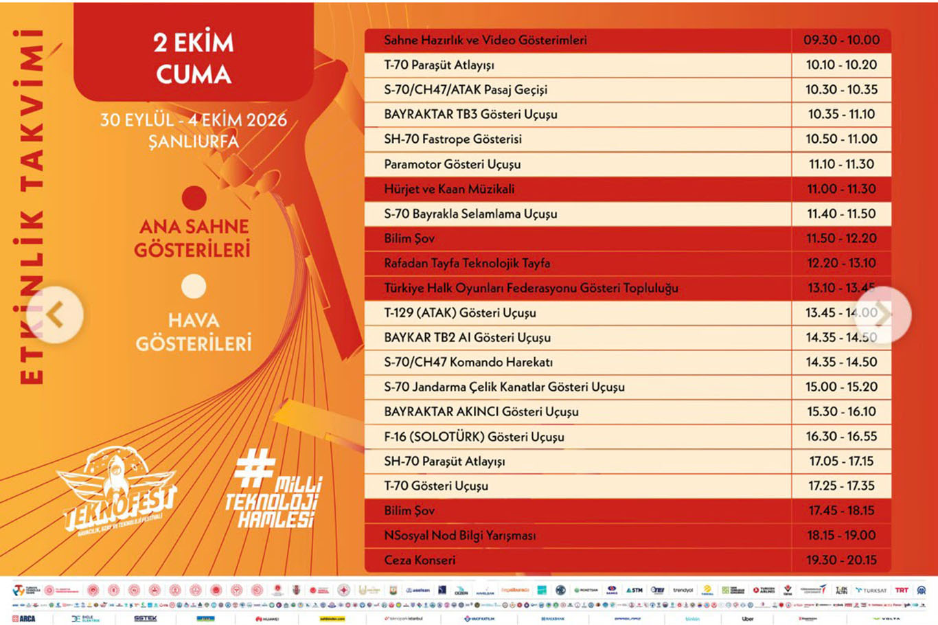 TEKNOFEST Şanlıurfa'da kapılarını açıyor: İşte gün gün etkinlik takvimi