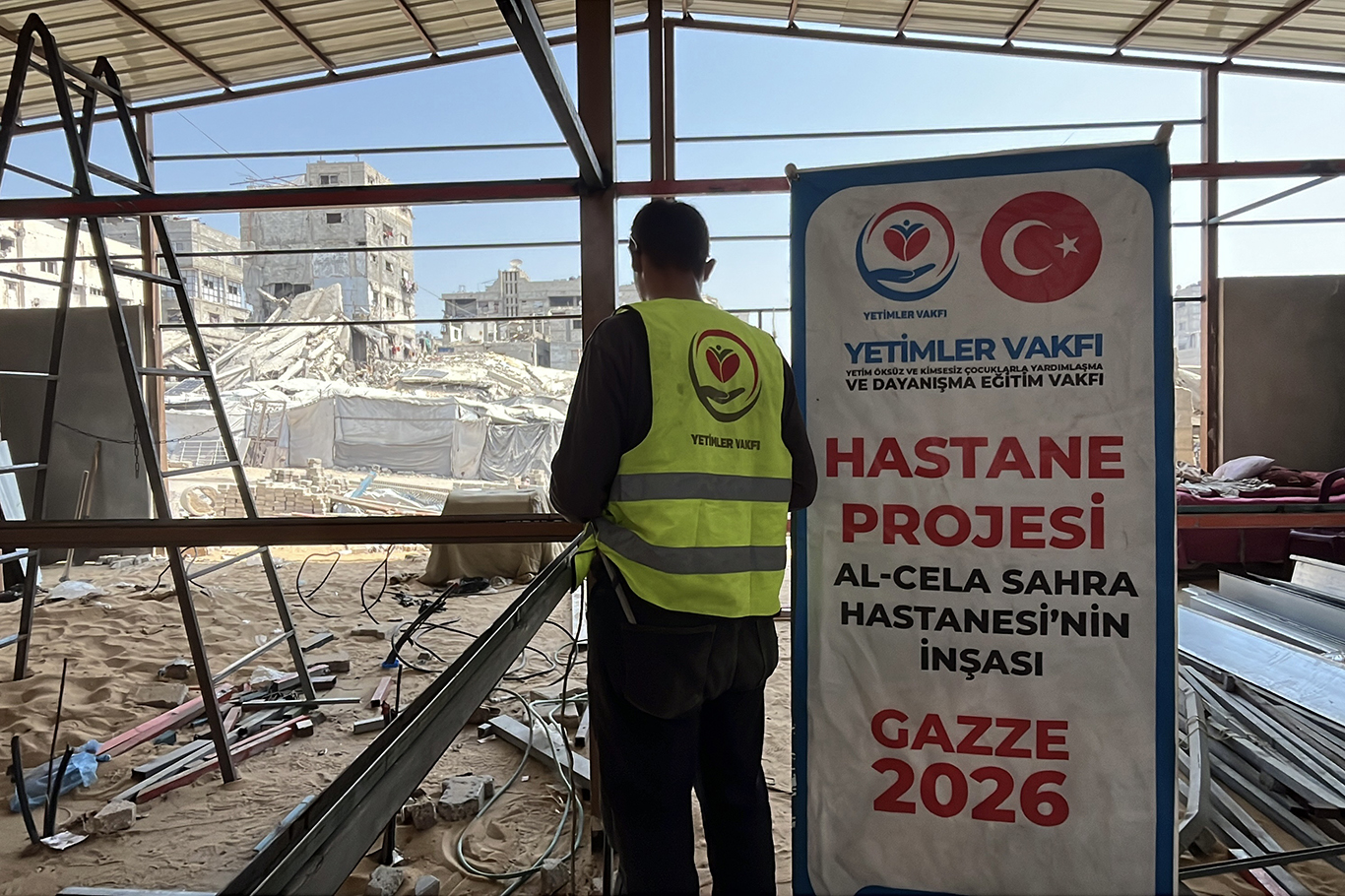 Yetimler Vakfı'nın Gazze'deki hastane inşası hızla devam ediyor