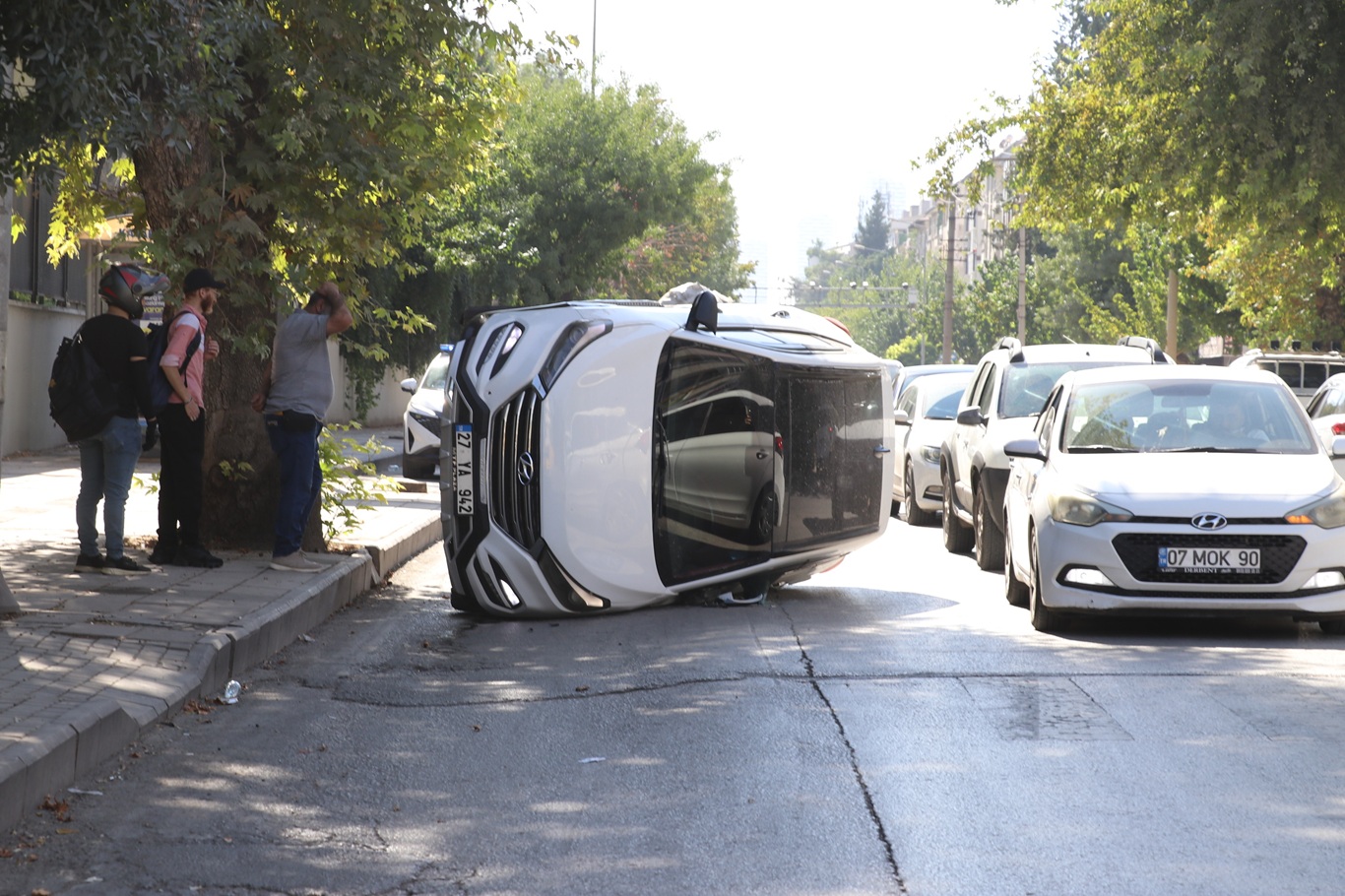 Gaziantep'te kontrolden çıkan SUV araç kaza yaptı