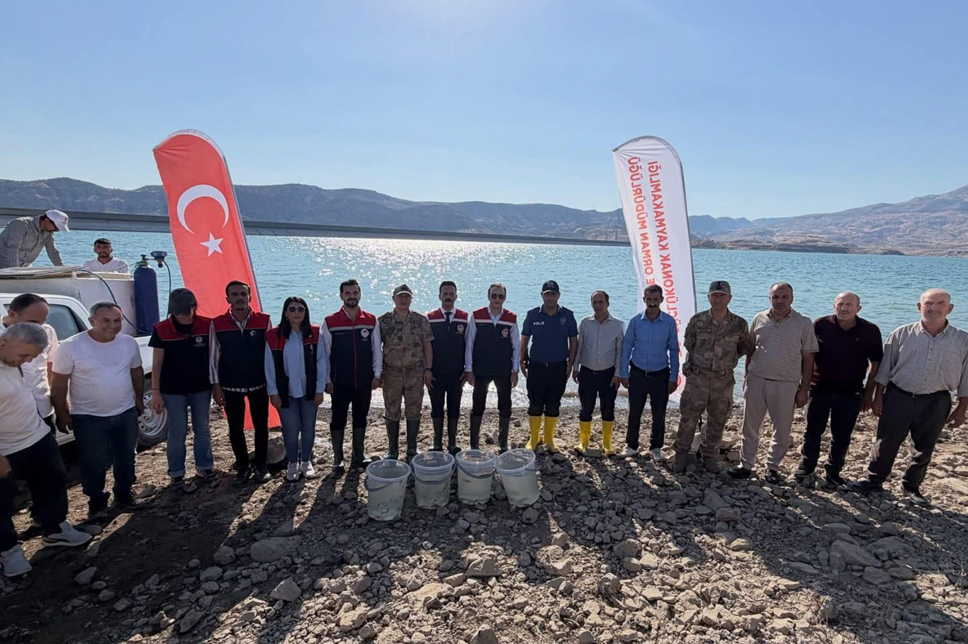 Şırnak'ta 900 bin yavru şabut Ilısu Baraj Gölü’ne  bırakıldı